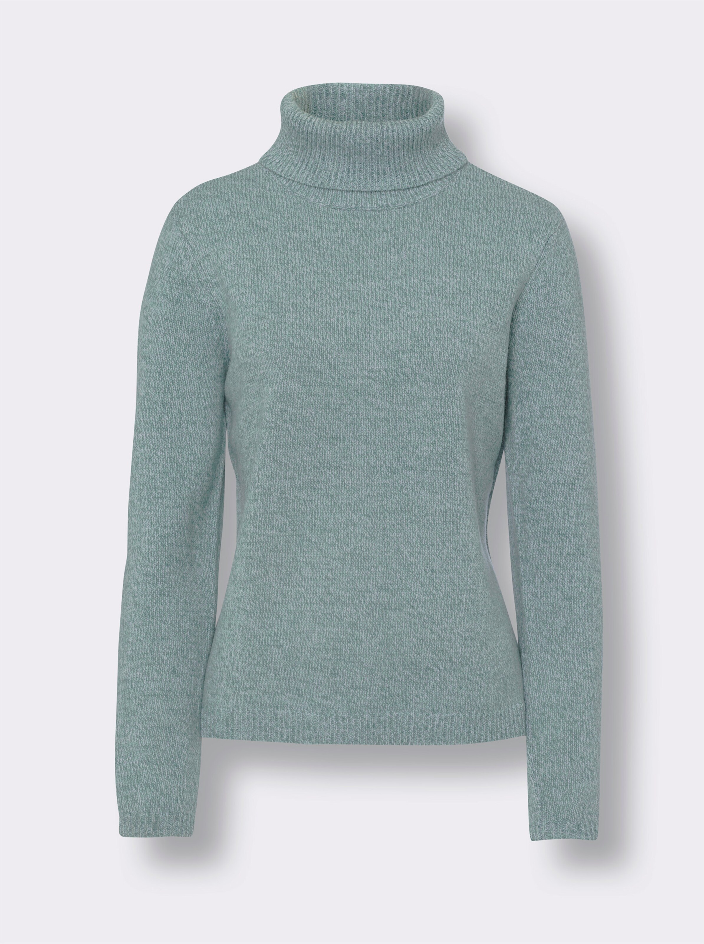 Rollkragenpullover in Melange-Optik