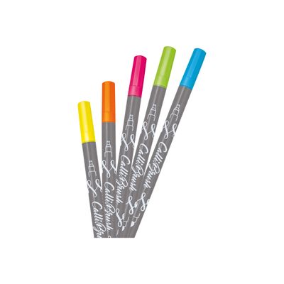 Online Calli.Brush Classic - 5 Feutres stylos pinceaux à double embout - couleurs néon assorties