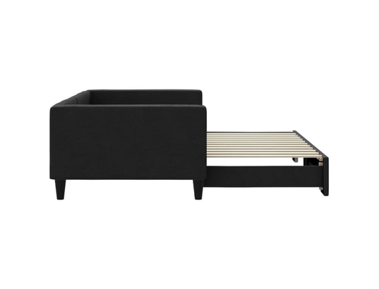 VIDAXL - Lit de jour avec lit gigogne noir 100x200 cm tissu