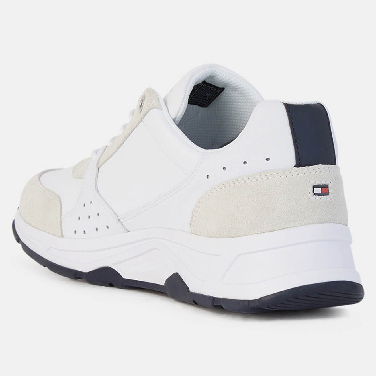 Tommy Hilfiger Baskets en Cuir Running Fashion blanc/beige