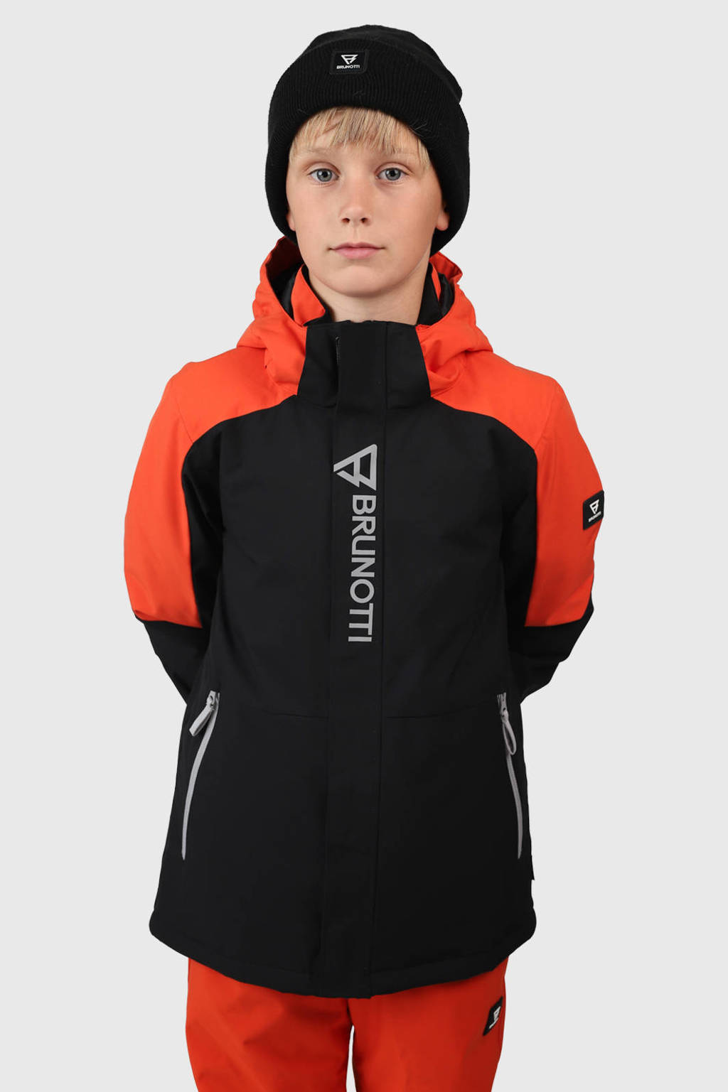 Brunotti ski-jack Sheldony zwart/oranje
