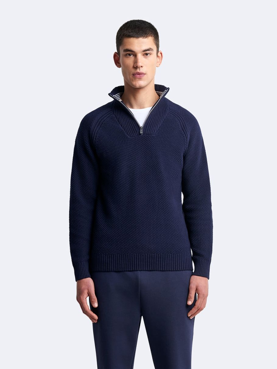 Pull col cheminée en coton