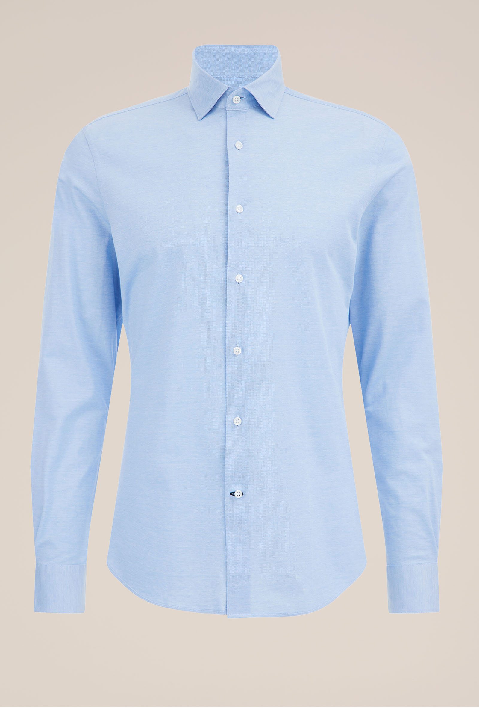 slim fit pique jersey overhemd WE Fashion Lichtblauw