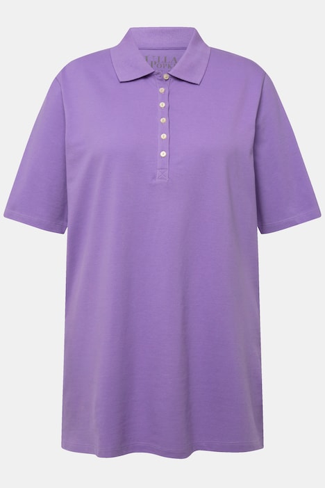 Poloshirt, Piqué, Polokragen, Samt-Knopfleiste, Halbarm