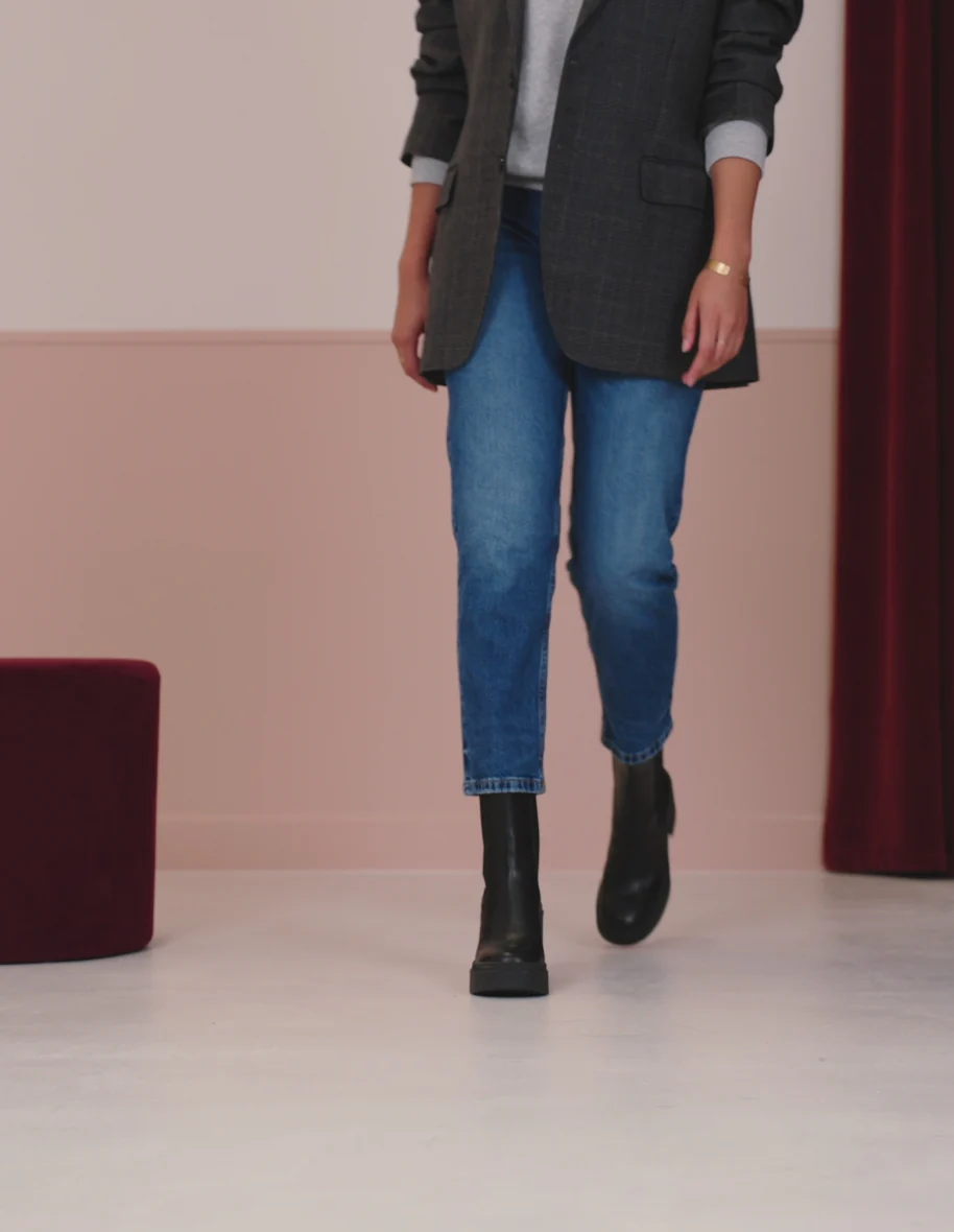 Bottines à talons Sophie - Cuir noir