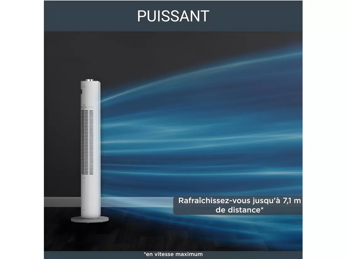 Rowenta Ventilateur colonne 87cm 40w 3 vitesses blanc - vu6720f0