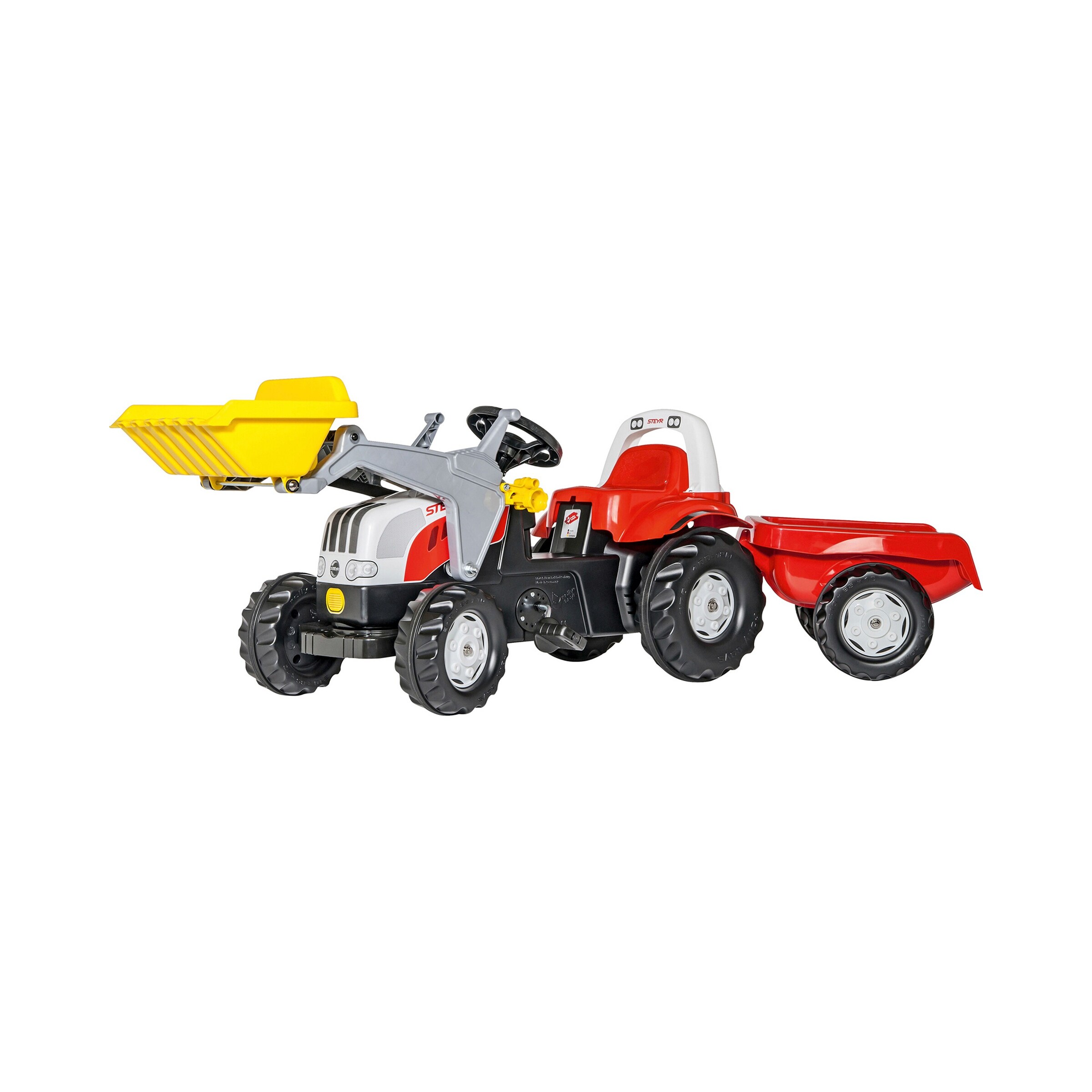 Rolly Toys® Trettraktor rollyKid Steyr 6165 CVT mit Frontlader und Anhänger