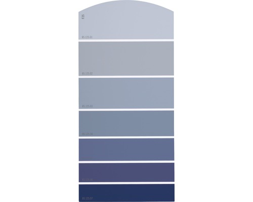 Kleurstaalkaart, kleurenkaart F25, kleur wereldblauw, 21x10 cm