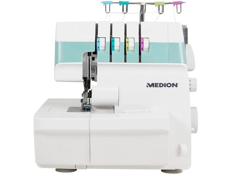 Medion Nähmaschine Life Overlock SO90 Weiss/Türkis Nähmaschine mit einer Motorleistung von 90 Watt