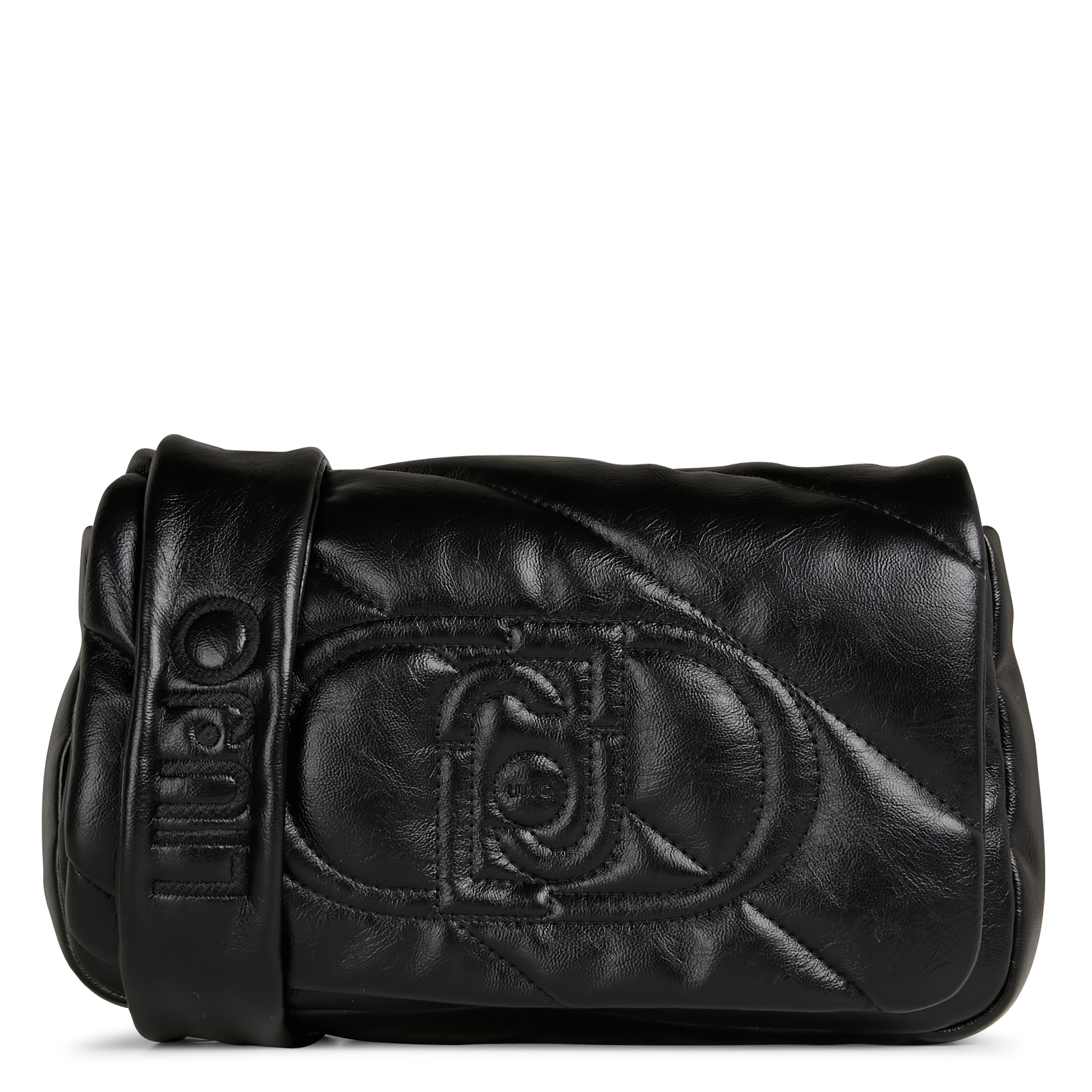 Sac à bandoulière matelassé brillant | Noir