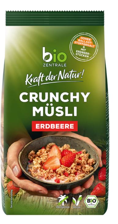 Biozentrale Bio Crunchy Müsli Erdbeer 375g MHD:27.8.25