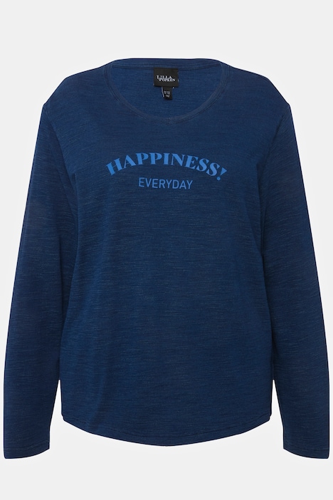 Shirt, Schriftmotiv, V-Ausschnitt, Langarm