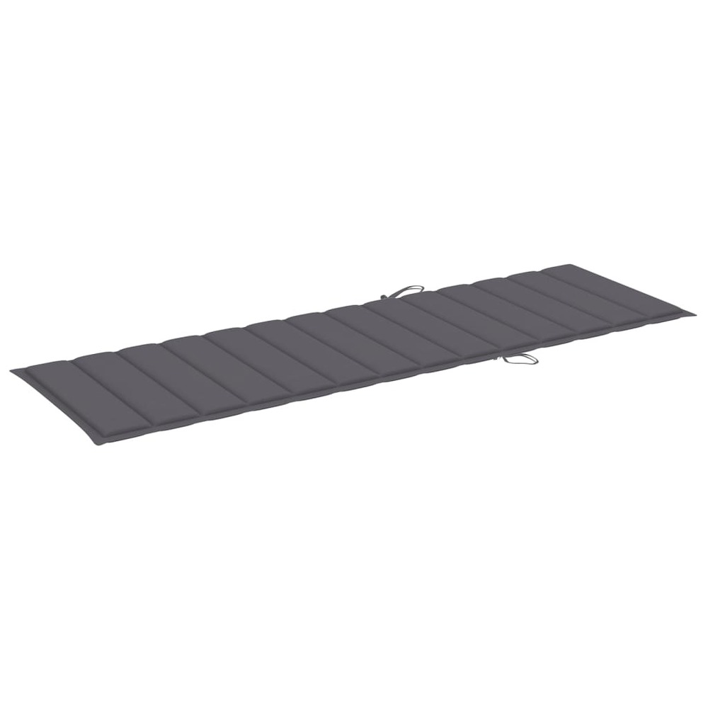 Transat chaise longue bain de soleil lit de jardin terrasse meuble d'extérieur double avec coussins anthracite pin imprégné 0