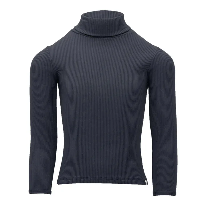 Minimalisma Pull Col Roulé Bui Soie et Coton | Bleu marine