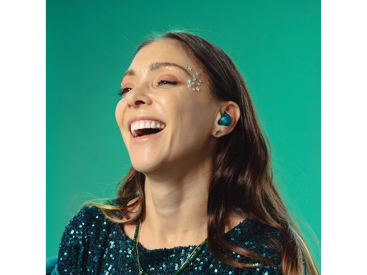 GO POP ANC Bluetooth 5.3 In-Ear Kopfhörer Headset IP55   Ladecase (IEUEBGOANCRTRATEL124) - Transparent Teal