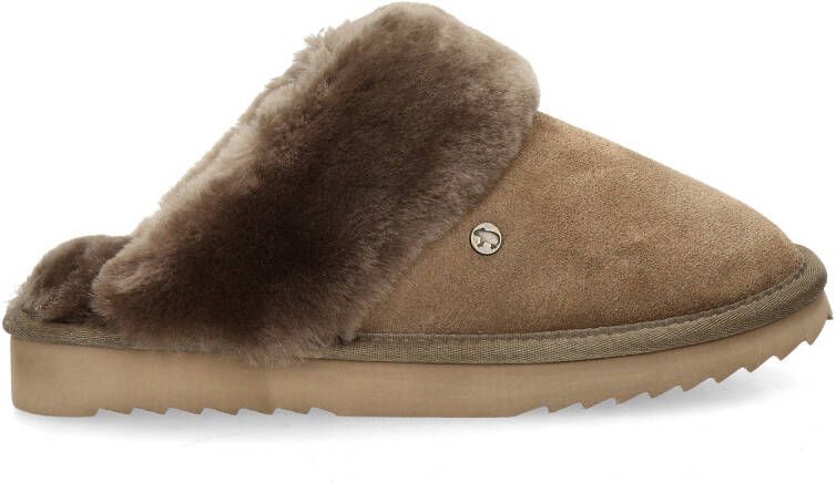 Warmbat Australia suède pantoffels taupe