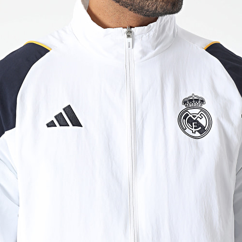Veste Zippée A Bandes Real Madrid IB0863 Blanc