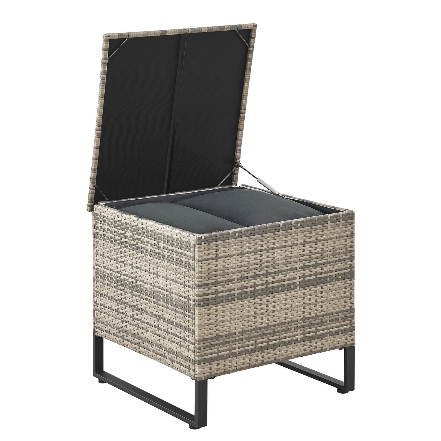 Juskys Santorini Polyrotan Modulair Loungeset - Grey