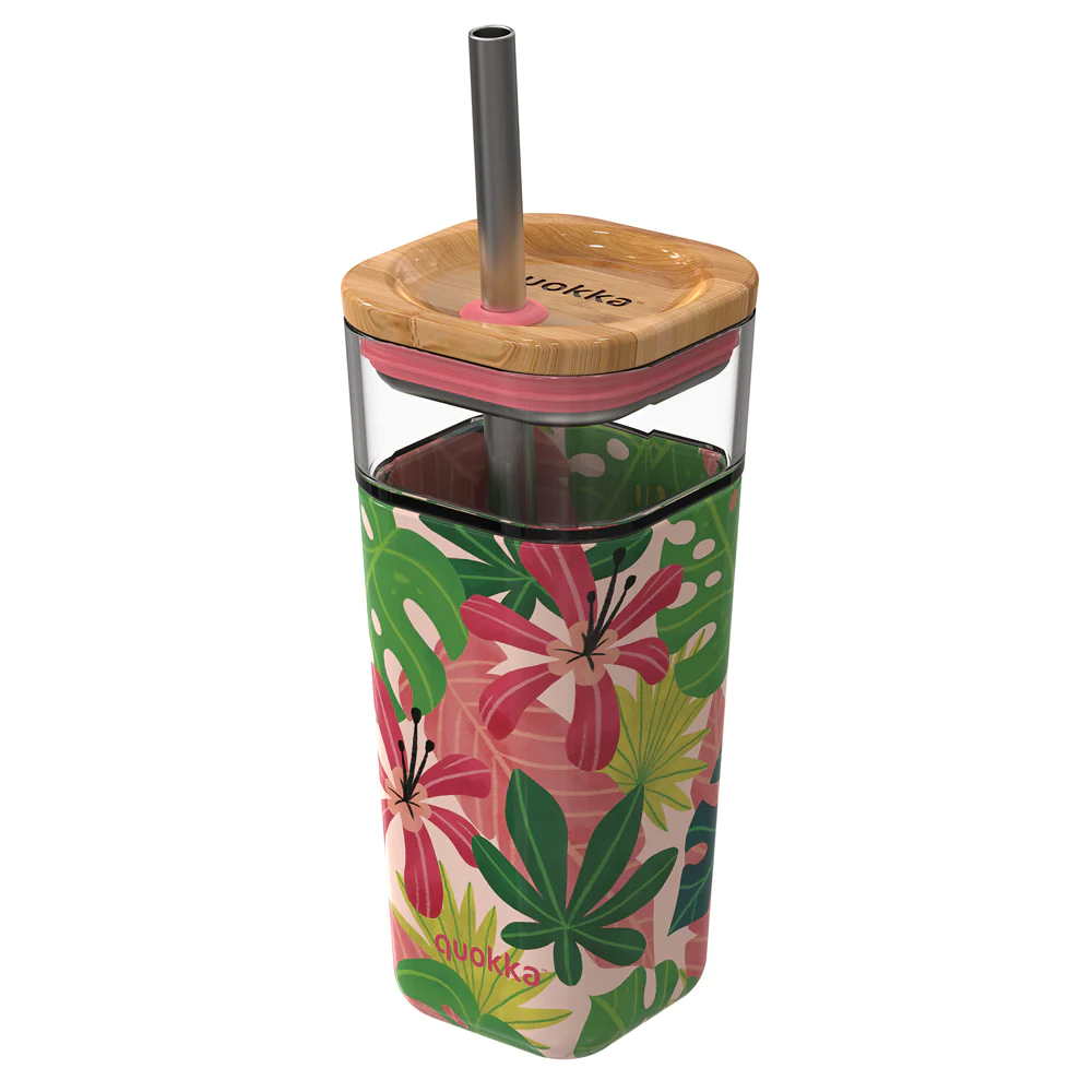 Travel mug Liquid Cube pink jungle 54 cl Quokka