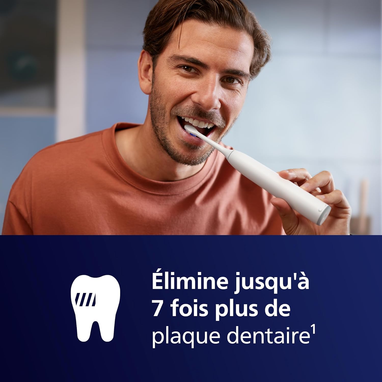 Philips Sonicare 6100 - Brosse à dents électrique sonique avec 2 modes de brossage, 3 niveaux d'intensité, Alerte de pression, EasyStart, Coffret de voyage, Blanc, HX7400/02 [Nouvelle technologie]