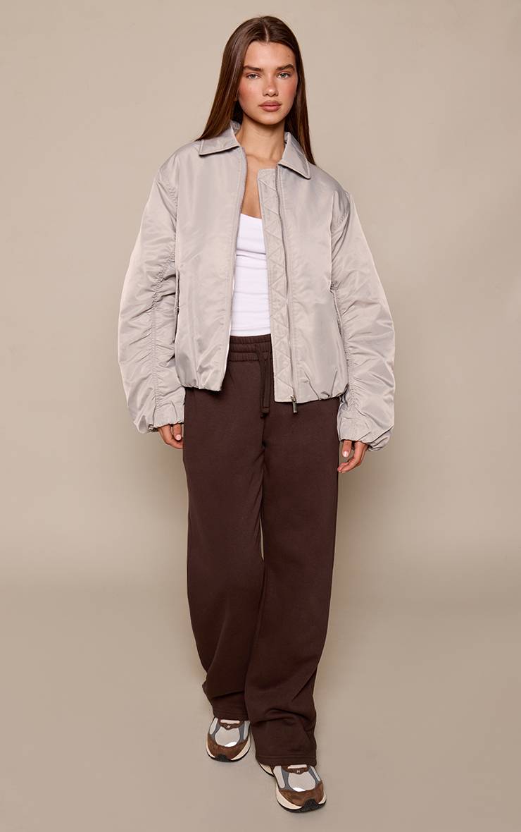 Steel Blue Veste Bomber Oversize À Manches Cocon