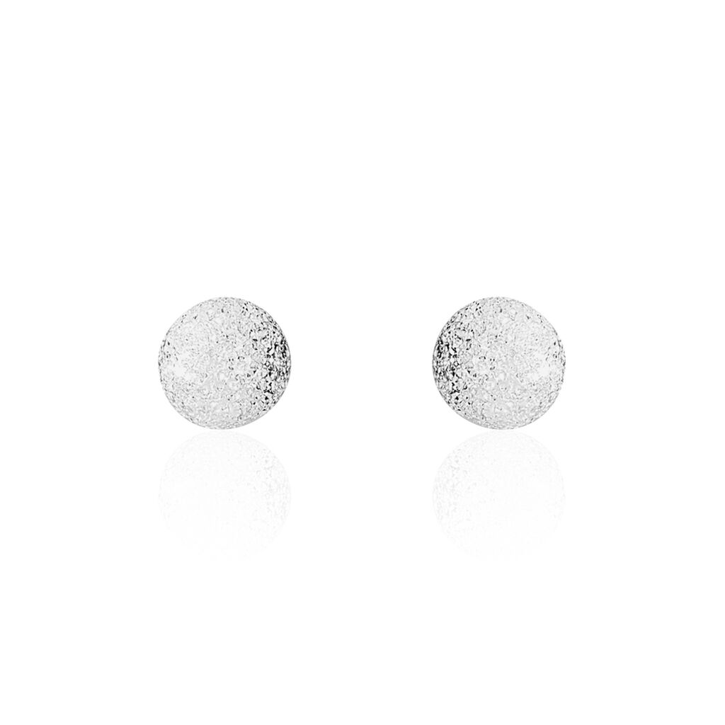 Boucles D'oreilles Puces Ayana Argent Blanc