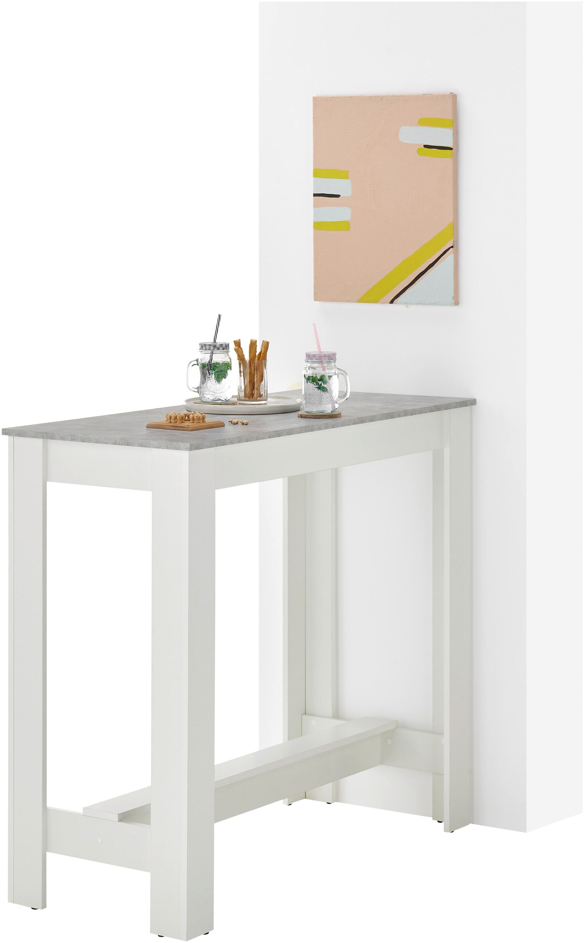 Stolkom Bartisch »Modesto Küchentisch, Bistrotisch, Stehtisch Küche, BxHxT 115x103x50 cm« Grozügige Fläche, Stabiler Halt, Tischplatte melaminbeschichtet