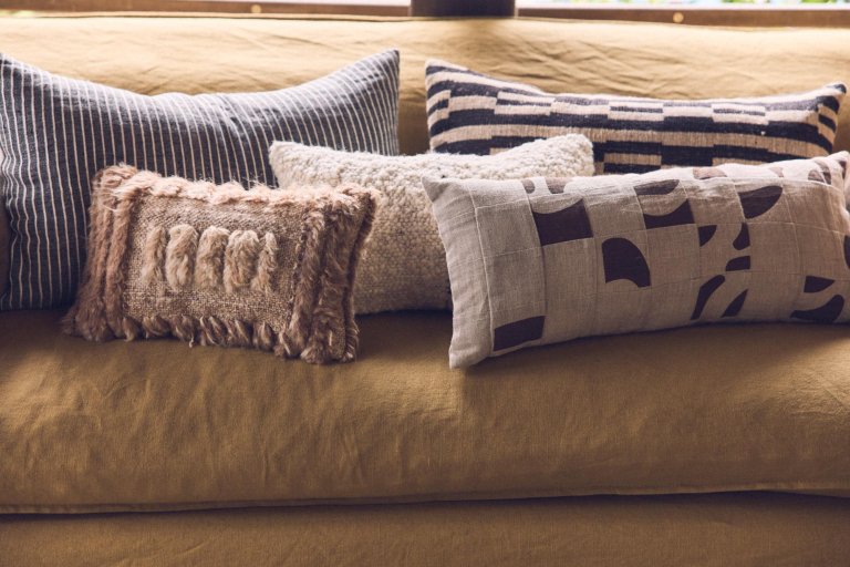HKliving Natural Fluffy kussen 40x25