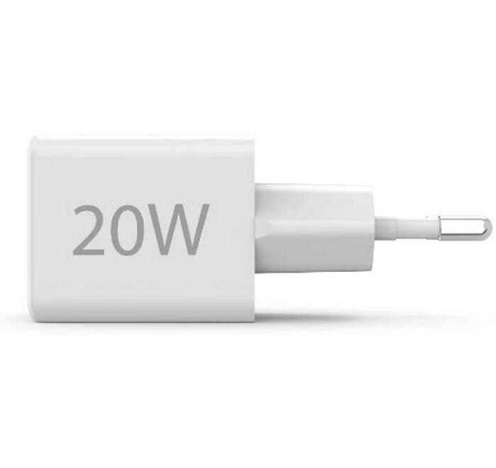 USB-Wandladegerät Gan charger USB-A USB-C 20 W WeissSchnellladegerät mit 1x USB-C und 1x USB-A
