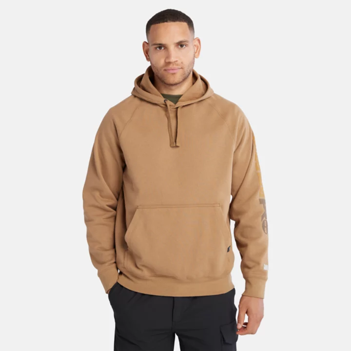 Moletom com capuz Timberland PRO Hood Honcho Sport para homens na cor marrom claro