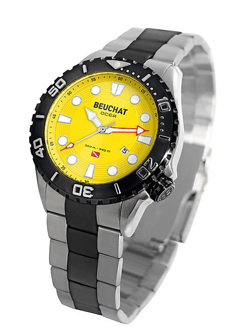 BEUCHAT MONTRE - MONTRE OCEA SAPHIR COLOR BRACELET ACIER