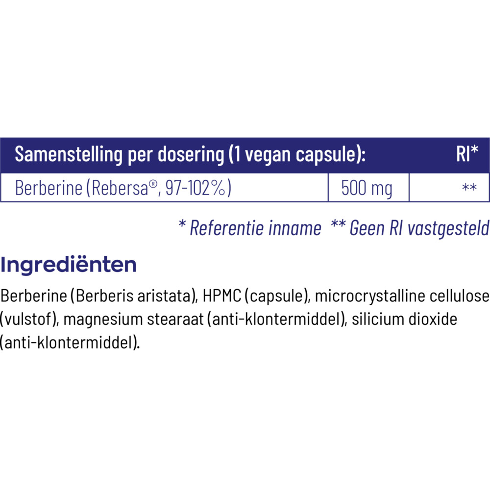 2x Vitakruid Berberine 500 Rebersa60 vegacapsules