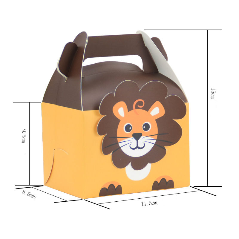 (6er Set) Papier Tüten Kinder Geschenktaschen Gift Box Geburtstags Mitbringsel - Tiere