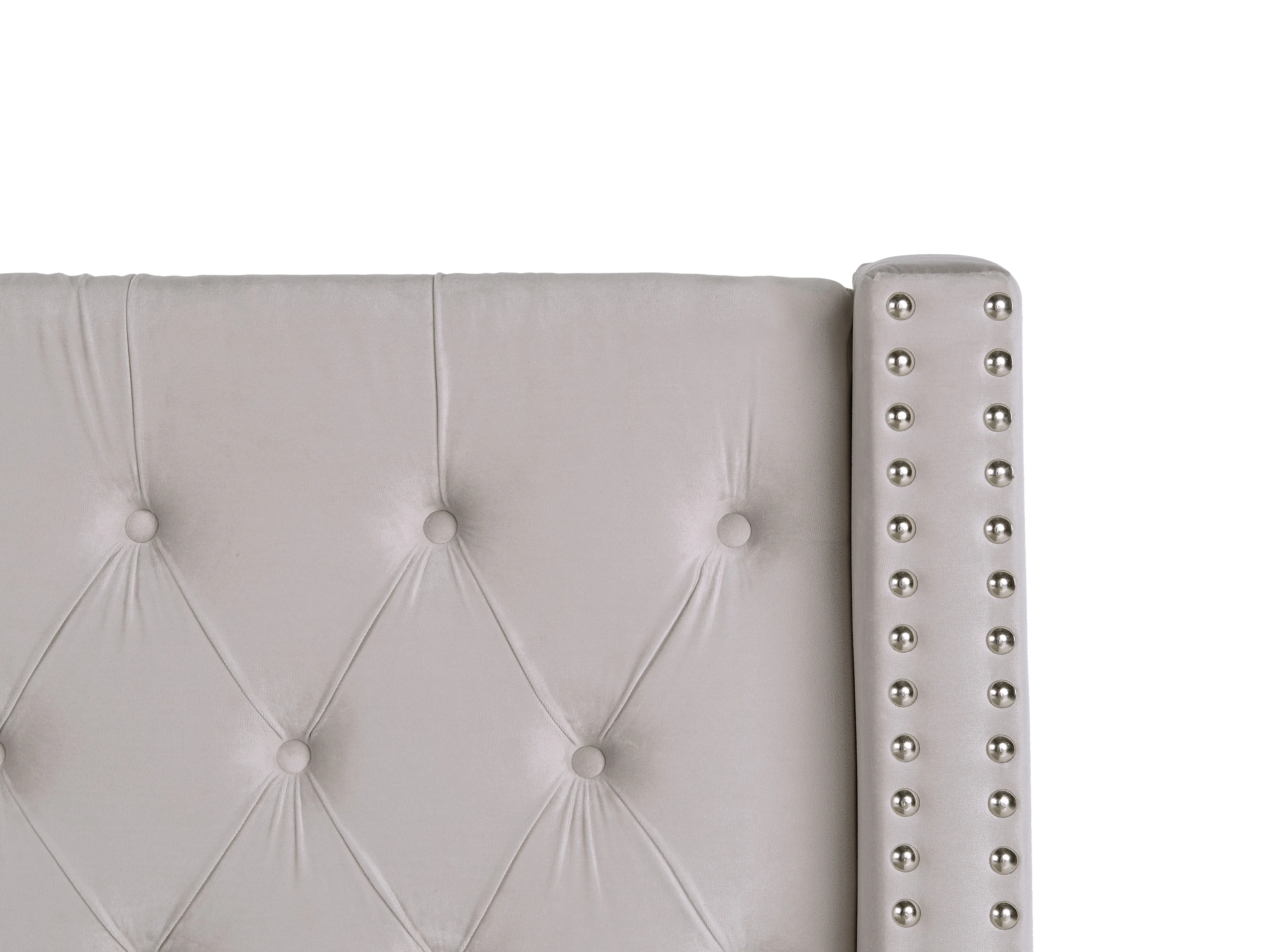 Bed met opbergruimte Fluweel LUBBON 160 x 200 cm Lichtgrijs