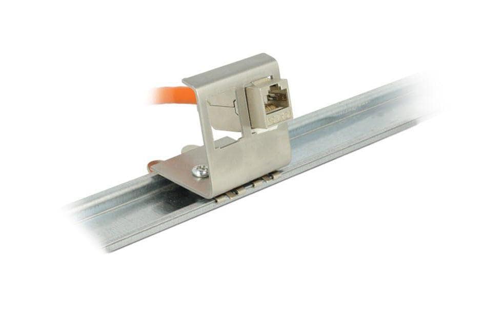 Hutschienenhalter Keystone für 2x AnschlüsseMetallhalterung für Hutschienen mit 2 Keystone Ports