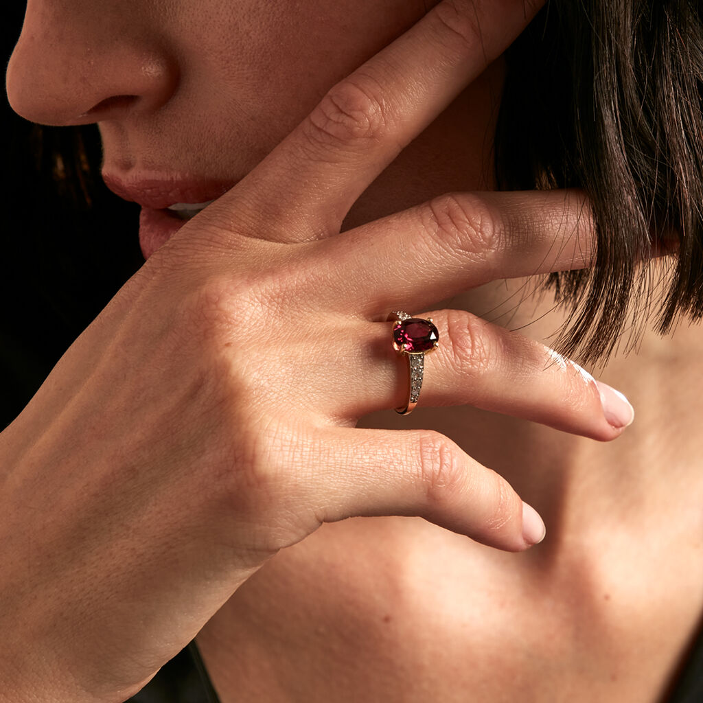 Bague Rhodolite Fever Or Jaune Rhodolite Oxyde De Zirconium