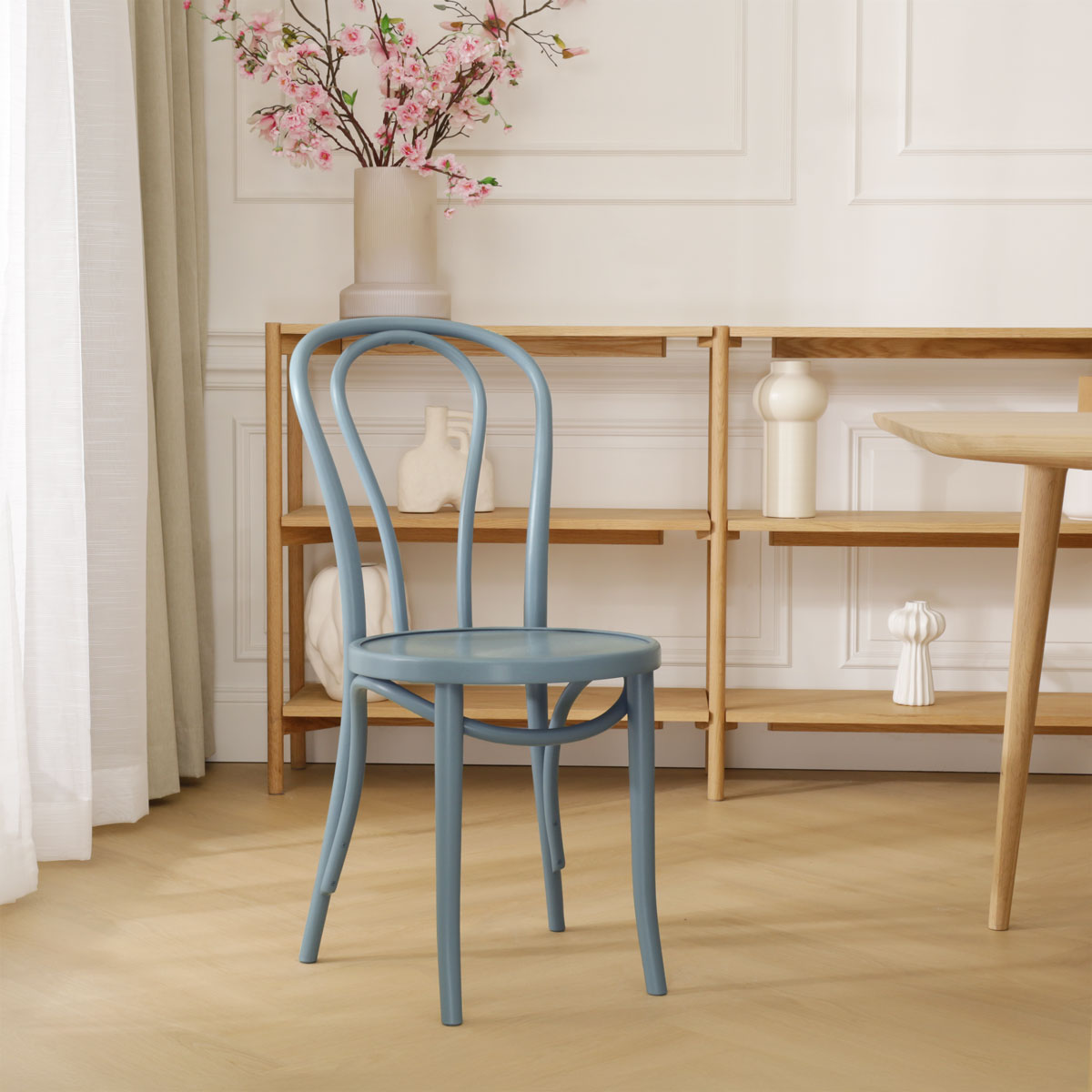 Houten bistrostoel Vienna Thonet No. 18 - blauw