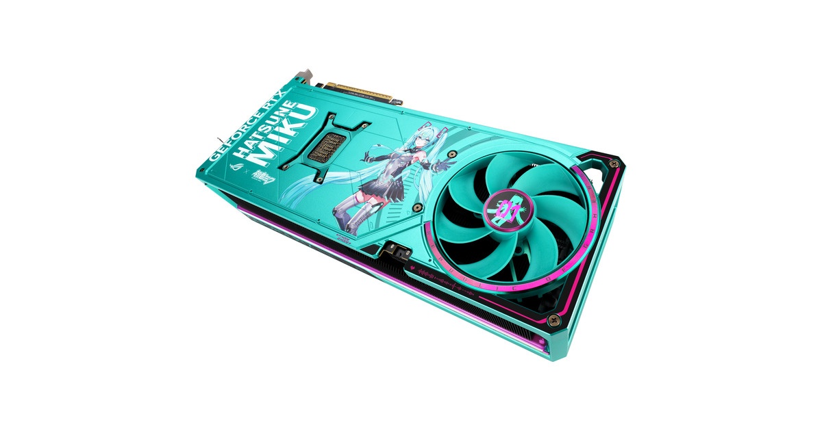 ASUSGeForce RTX 5080 ROG ASTRAL GAMING OC Hatsune Miku Edition grafische kaart  (Turquoise, DLSS 4, 3x DisplayPort, 2x HDMI 2.1)