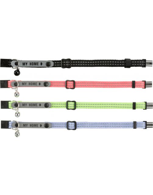 Trixie Halsbandje Met Reflecterende Adreslabel - Kattenhalsband - 21 cm Assorti
