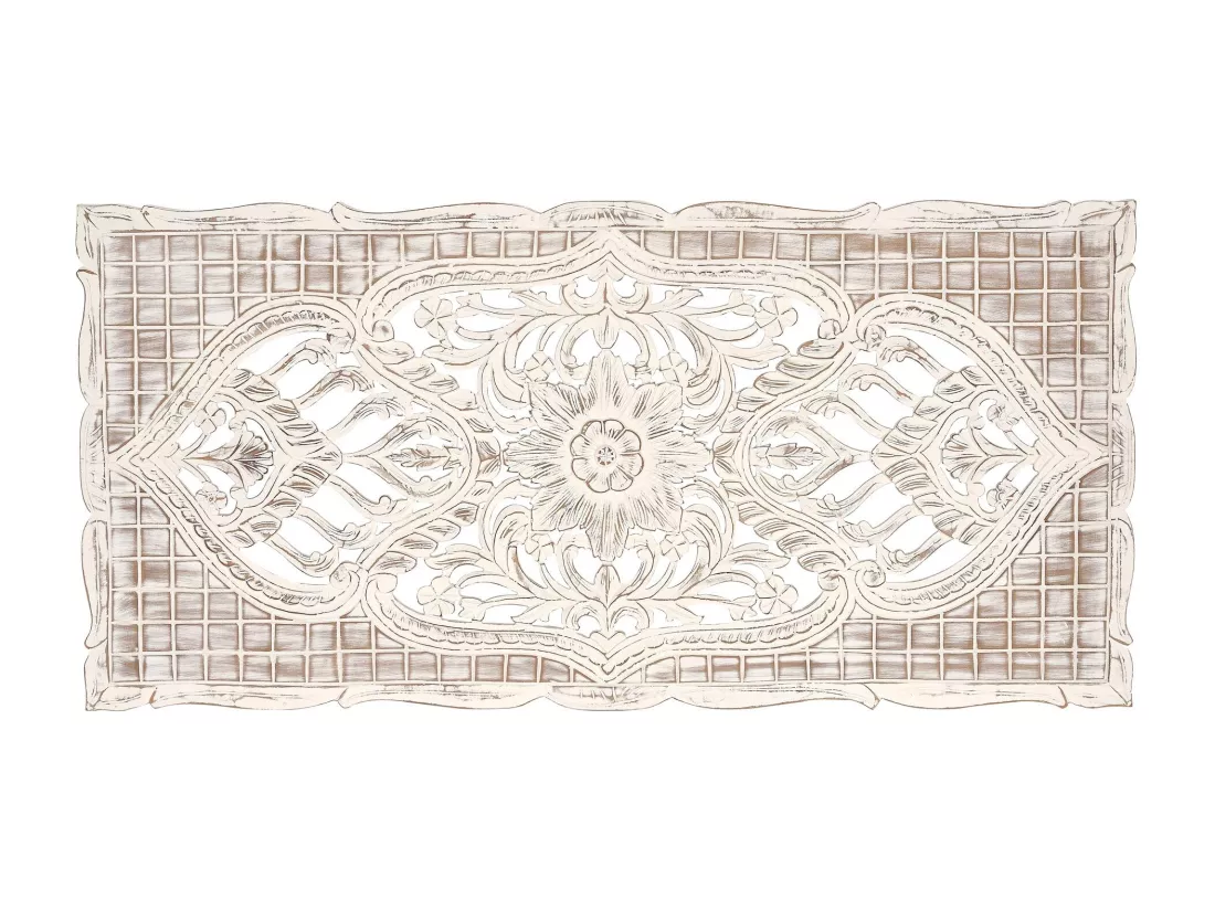 Tête de lit en manguier blanc vieilli BLANCO.Giner y Colomer.81x3x166