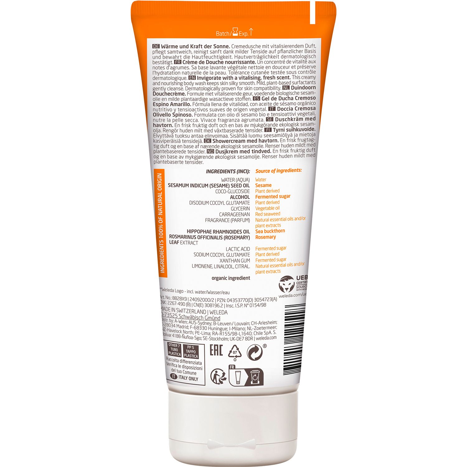 Weleda Vitality Vitalisierungsdusche Sanddorn - pflegt und bewahrt die hauteigene Feuchtigkeit