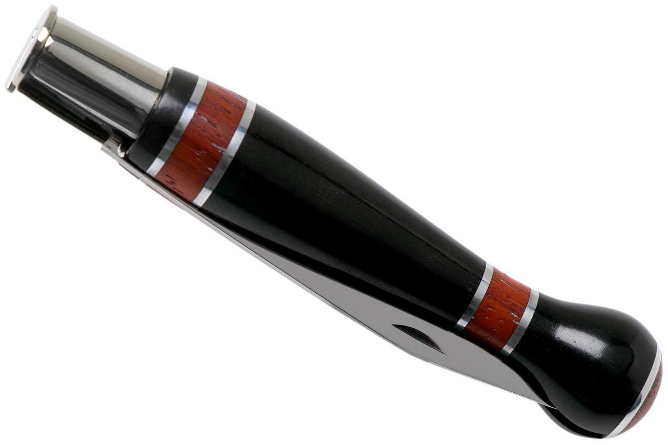 Nontron No. 25 Nickel Silver Turning Ferrule, Marquetry Ebony Padouk, ball shape NN25BOEBPA zakmes