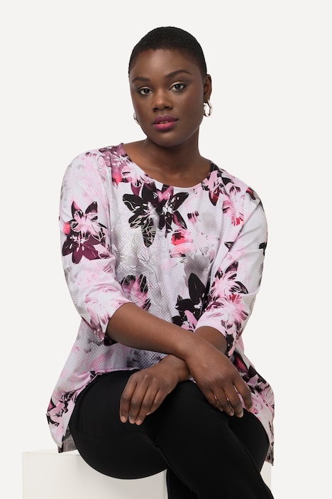 Shirt, Pima Cotton, A-Linie, Rundhals, 3/4-Arm