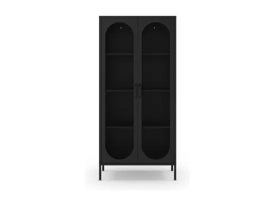 Zio - Vaisselier 2 portes en métal H170cm - Noir