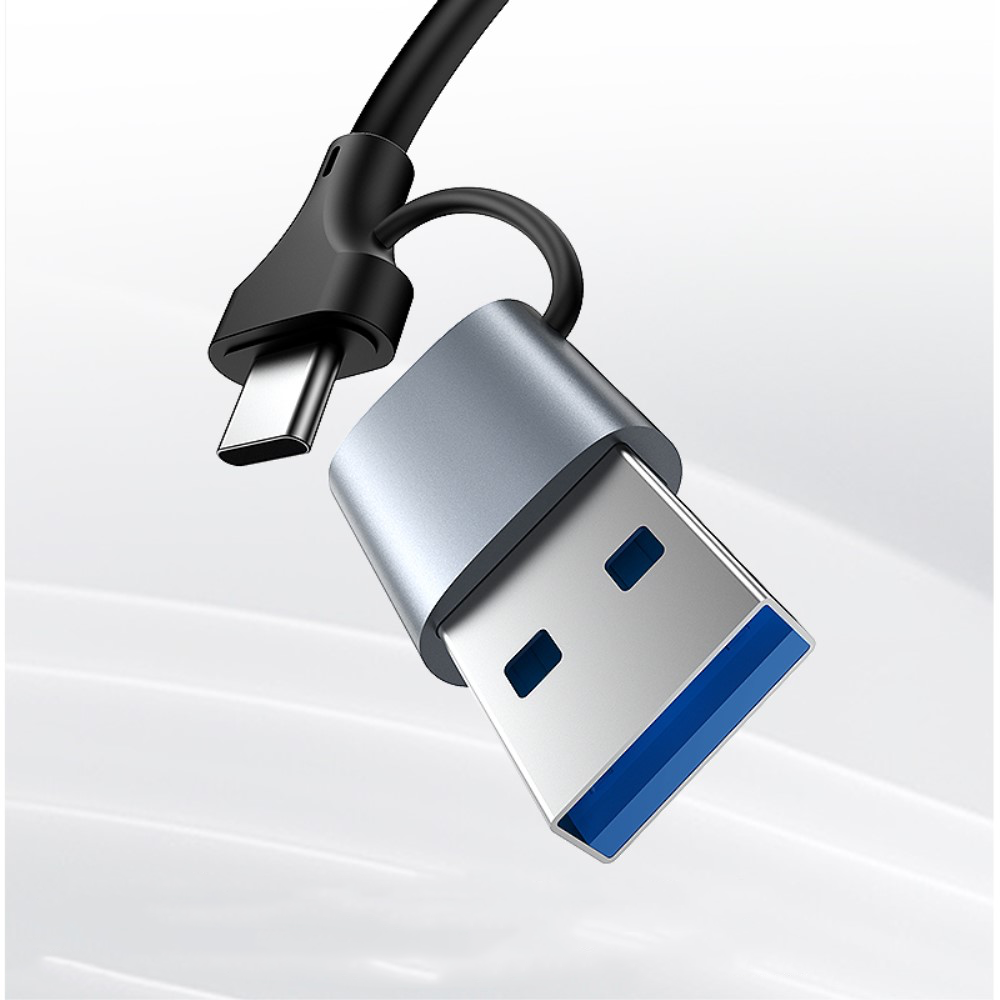 USB C / USB A auf Gigabit Ethernet LAN RJ45 Netzwerkanschluss Adapter (1000Mbit/s) - Grau
