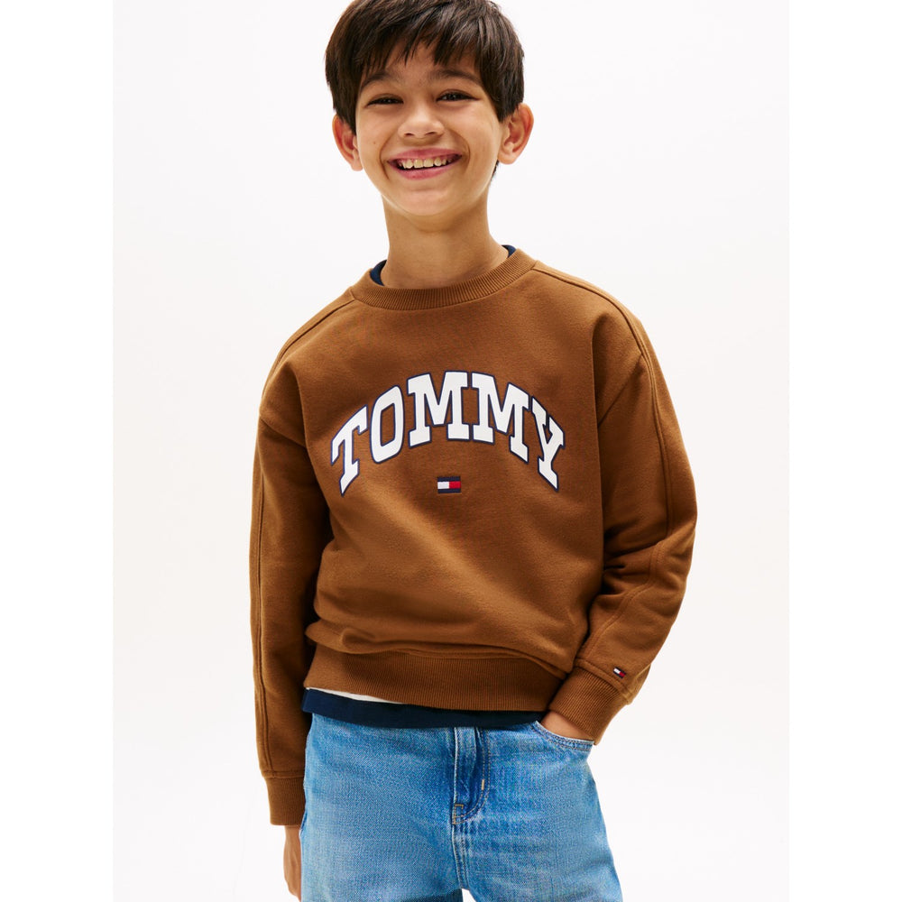 Køb Tommy Hilfiger Pecan Nut Varsity Raised Print Sweatshirt