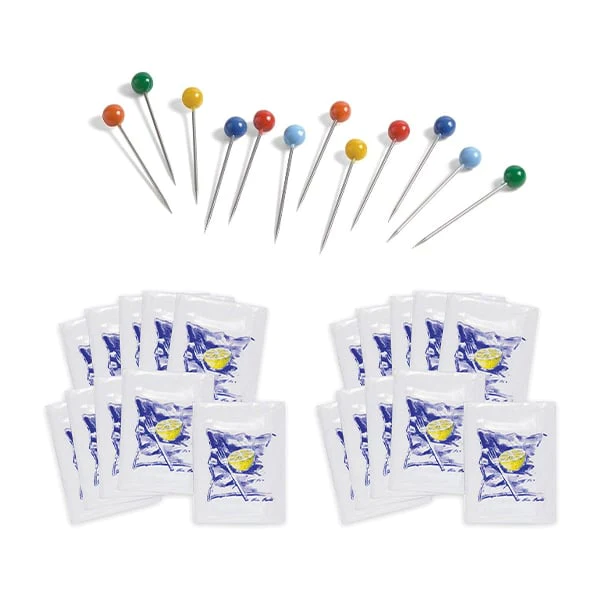 Set 12 piques à bigorneaux et 20 rince-doigts