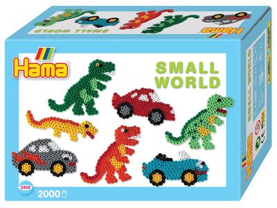 Hama Midi Perler Gaveeske Small World Dino Cars 2000 stk