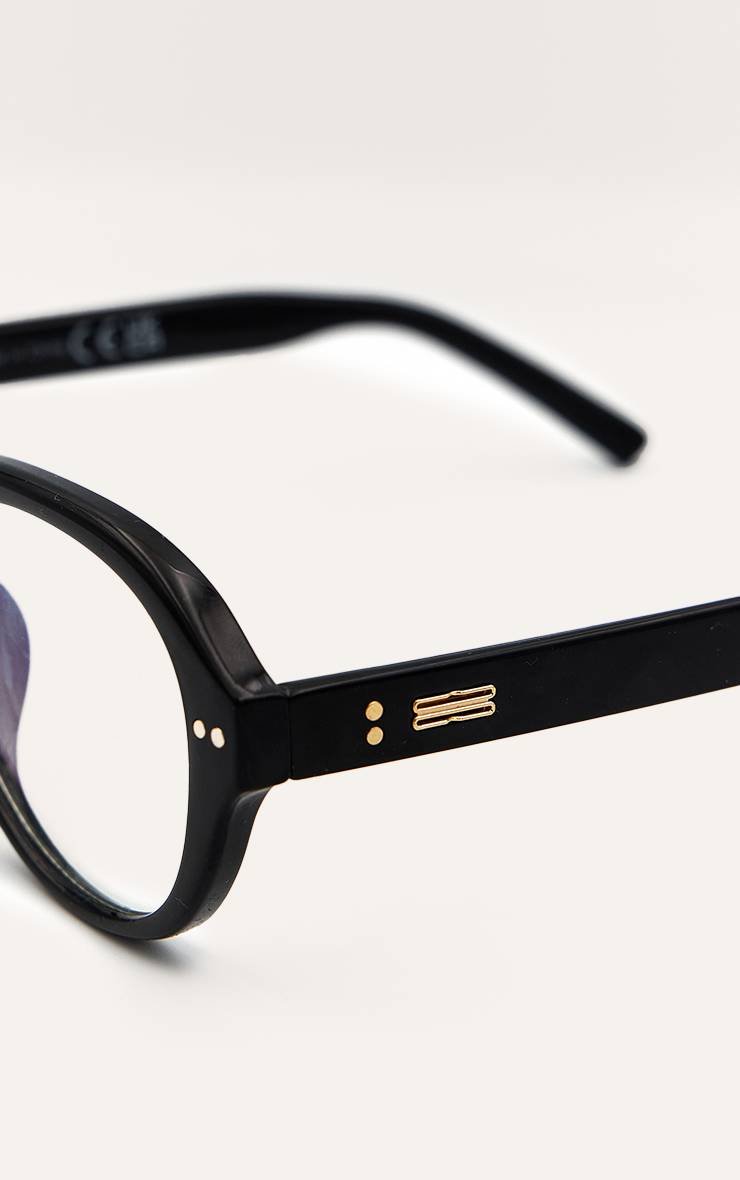 Noir Lunettes De Lecture Aviateur Rondes Anti-lumière Bleue