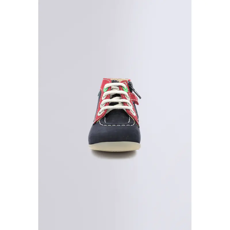 BONZIP MARINE ROUGE VERT BOTTILLONS Cuir Garçon